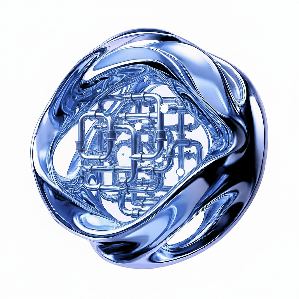 Abstrakte Visualisierung einer KI-Systemarchitektur